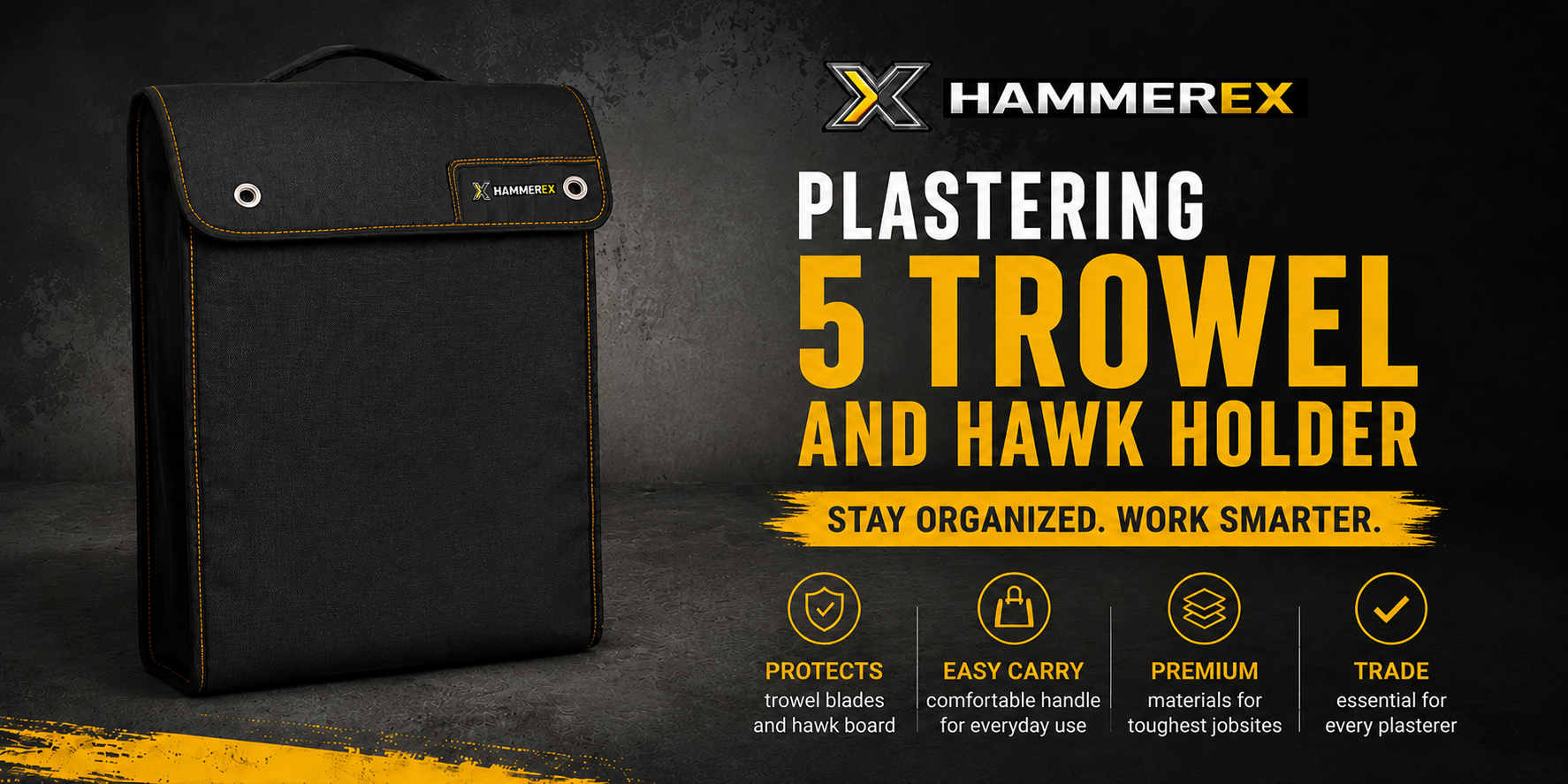 Hammerex Plastering 5 Trowel & Hawk Carry Caddy — image 3