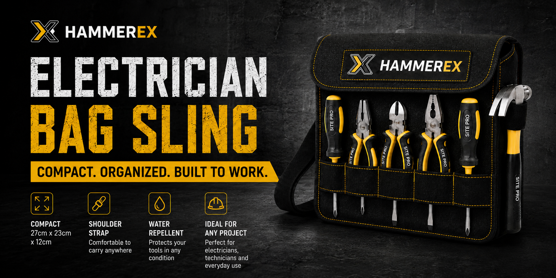 HAMMEREX Electrician Bag Sling with adjustable shoulder strap