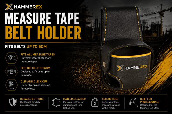 Hammerex Measure Tape Belt Holder With Protective Sleeve