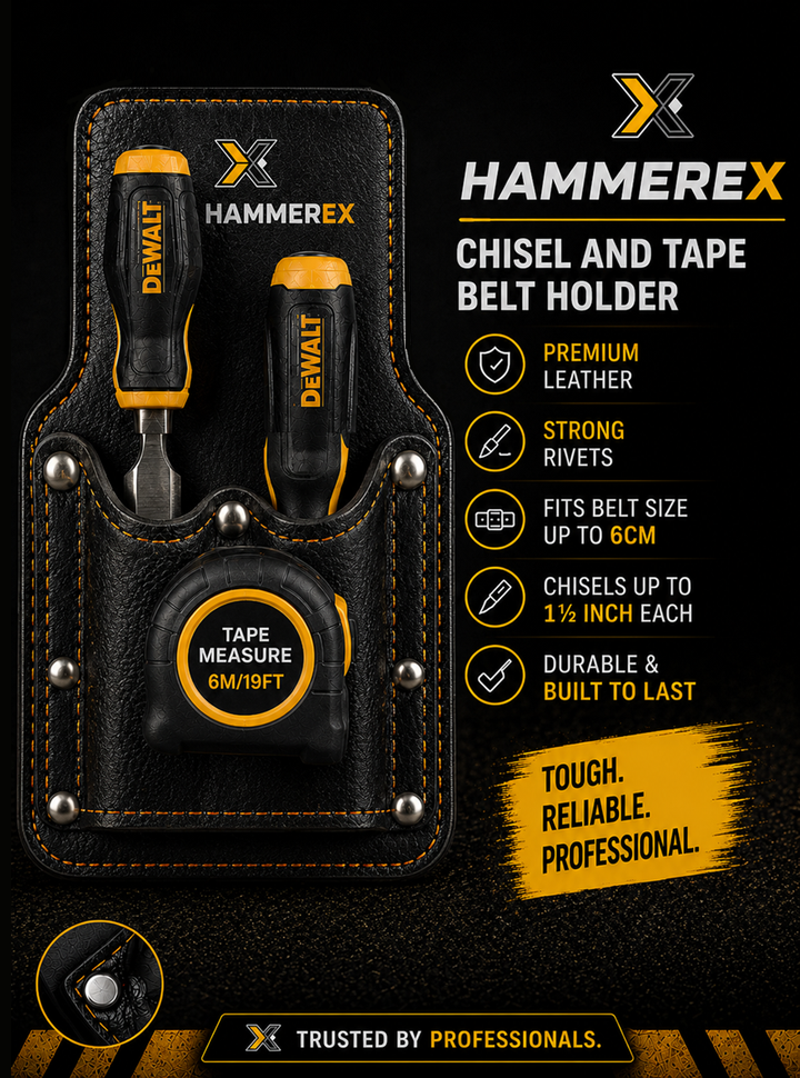 Hammerex Double Wood Chisel & Tape Measure Belt Holder