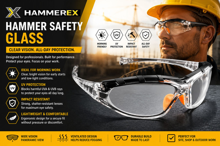 Hammerex Hi-Visibility Safety Glasses
