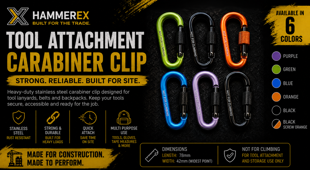 Hammerex Stainless Steel Tool Attachment Carabiner