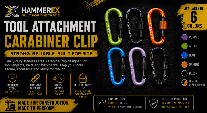 Hammerex Stainless Steel Tool Attachment Carabiner